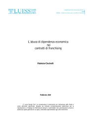 L'abuso di dipendenza economica nei contratti di franchising - Luiss