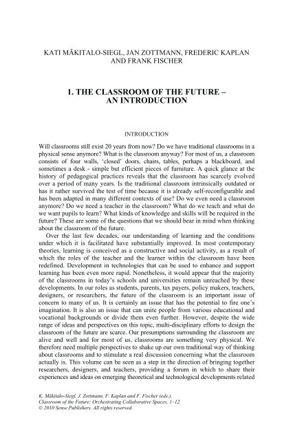 Classroom of the Future - Sense Publishers