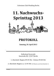 11. Nachwuchs- Sprinttag 2013 - Schwimm-Club Wedding 1929 e.V.