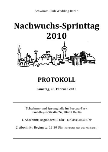 Protokoll Nachwuchs-Sprinttag 2010.pdf - Schwimm-Club Wedding ...