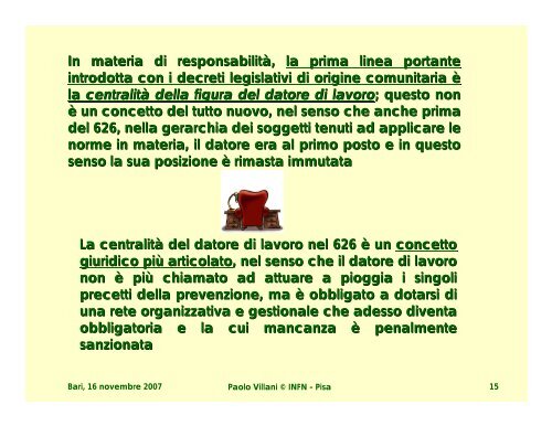 SICUREZZA SUL LAVORO: gli obblighi del datore di ... - INFN Bari