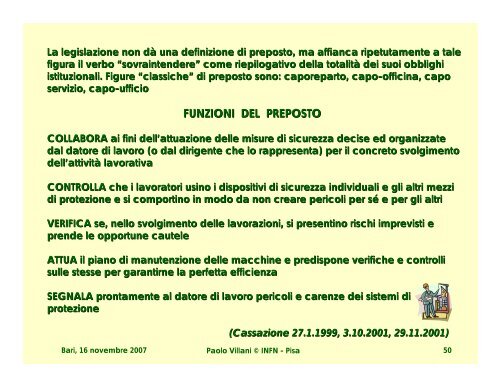 SICUREZZA SUL LAVORO: gli obblighi del datore di ... - INFN Bari