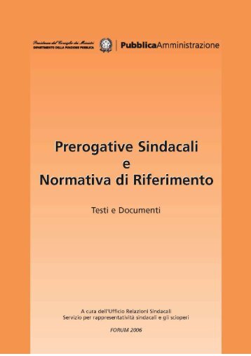 Prerogative Sindacali e Normativa di Riferimento - Dipartimento ...