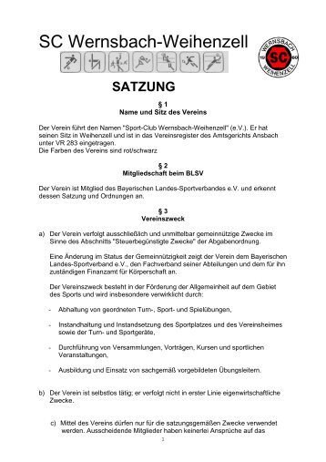 satzung - SC Wernsbach Weihenzell