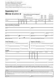 Registration form - Sea Cloud Cruises