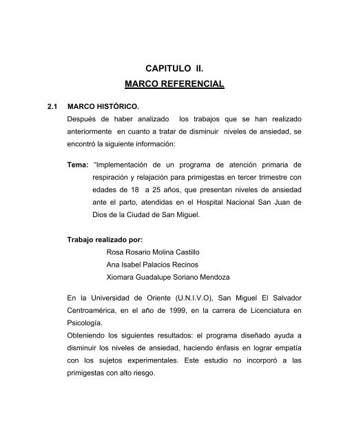 CAPITULO II. MARCO REFERENCIAL - Universidad de Oriente
