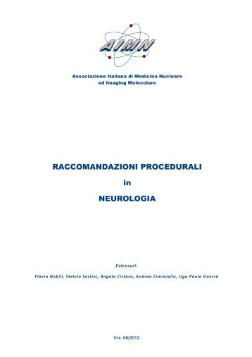 RACCOMANDAZIONI PROCEDURALI in NEUROLOGIA - AIMN