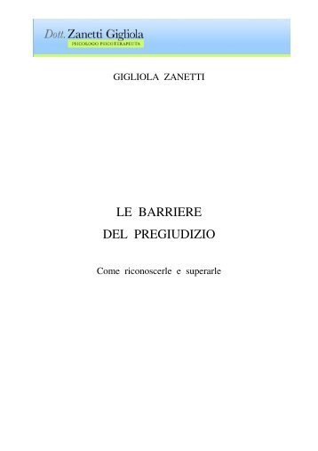 LE BARRIERE DEL PREGIUDIZIO - Gigliolazanetti.eu