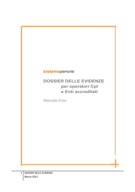 Manuale utente (formato pdf, 2,76 MB) - Sistema Piemonte