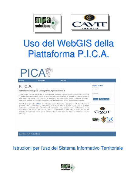 Scarica il manuale per l'utilizzo del sistema - PICA - Cavit