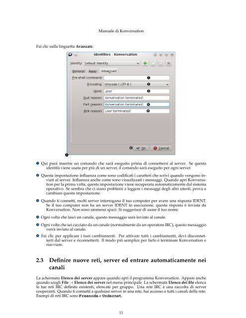 Manuale di Konversation - KDE Documentation