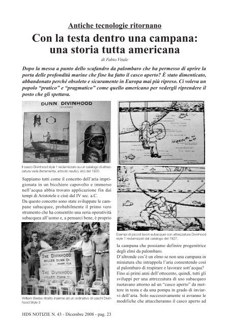 HDS NOTIZIE N. 43 - Dicembre 2008 - pag. 2 - The Historical Diving ...