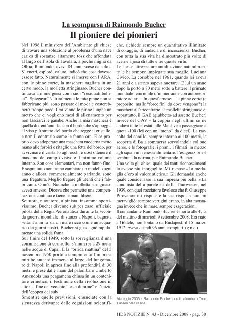 HDS NOTIZIE N. 43 - Dicembre 2008 - pag. 2 - The Historical Diving ...