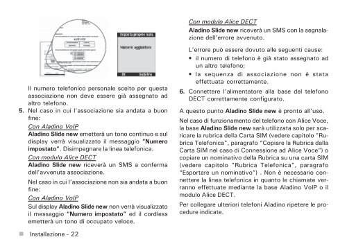 Manuale d'uso Aladino Slide New - Telecom Italia