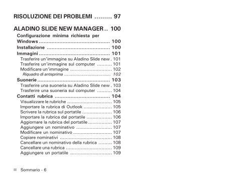 Manuale d'uso Aladino Slide New - Telecom Italia