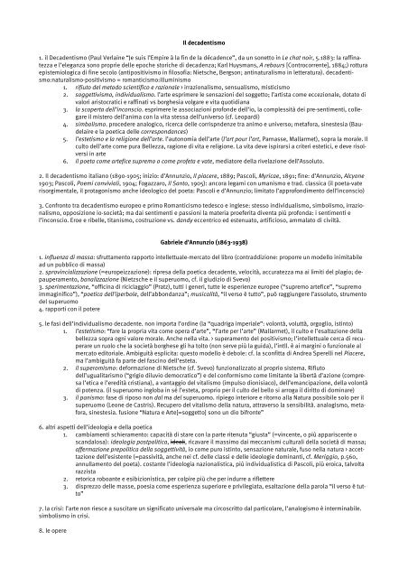 Gabriele D Annunzio Schema Alessandro Dal Maso