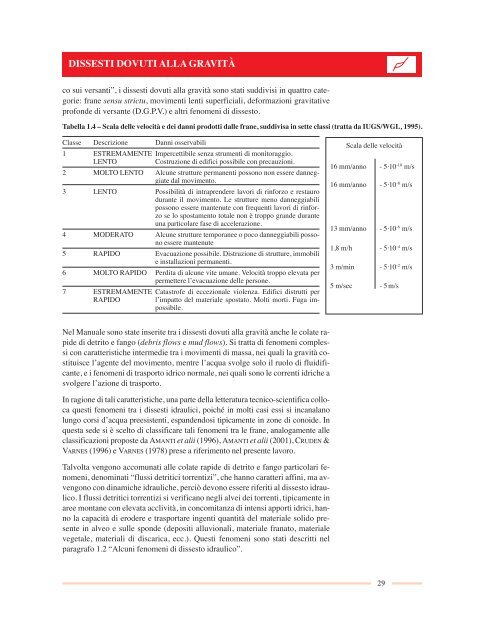 fenomeni di dissesto geologico - idraulico sui versanti