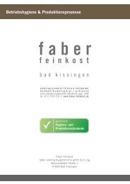 Betriebshygiene & Produktionsprozesse - Faber Feinkost