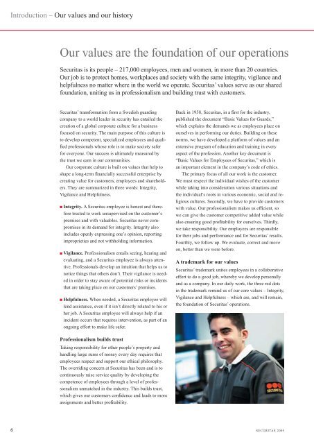 Securitas AB Annual Report 2005