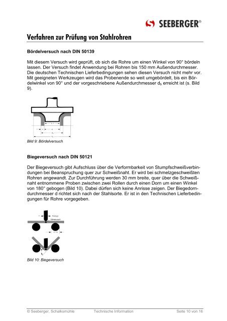 Verfahren zur Prüfung von Stahlrohren - Seeberger GmbH & Co. KG