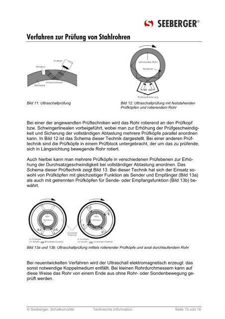 Verfahren zur Prüfung von Stahlrohren - Seeberger GmbH & Co. KG