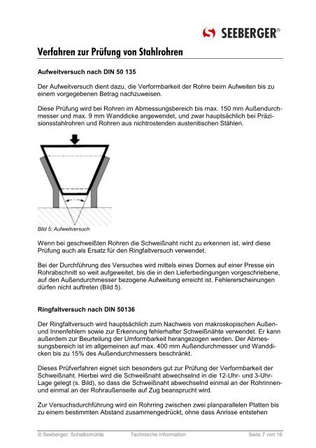 Verfahren zur Prüfung von Stahlrohren - Seeberger GmbH & Co. KG