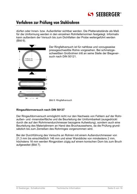 Verfahren zur Prüfung von Stahlrohren - Seeberger GmbH & Co. KG