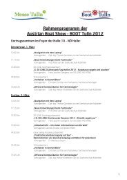 Rahmenprogramm der Austrian Boat Show - BOOT Tulln 2012