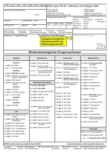 Anforderungsschein Nr. 2b - MVZ Labor PD Dr. Volkmann und ...