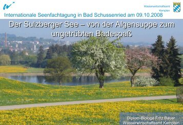 Der Sulzberger See – von der Algensuppe zum ungetrübten ...