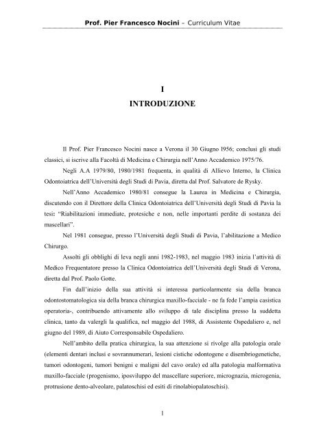 01 Introduzione (pdf, it, 45 KB, 7/9/09) - Surgery - Università degli ...