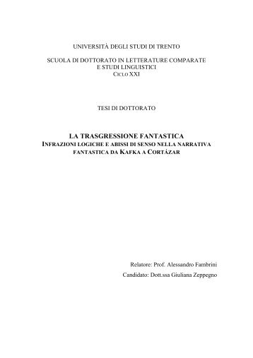 la trasgressione fantastica - Unitn-eprints.PhD - Università degli ...