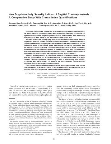 New Scaphocephaly Severity Indices of Sagittal Craniosynostosis: A ...