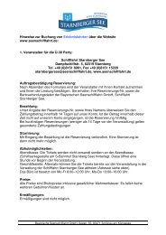 Buchungs- hinweise - Bayerische Seenschifffahrt GmbH