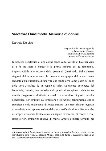 Salvatore Quasimodo. Memoria di donne - Associazione degli ...