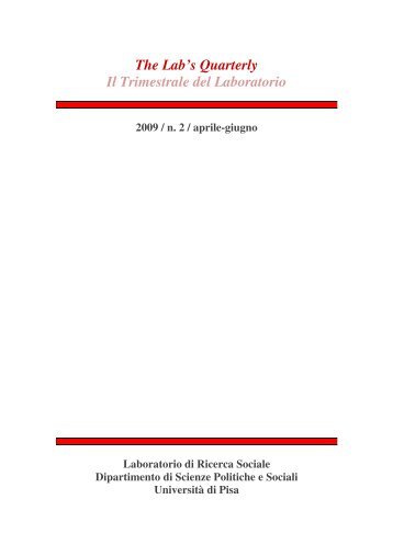 The Lab's Quarterly Il Trimestrale del Laboratorio 2009 / n. 2 / aprile ...