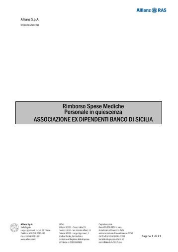 Rimborso Spese Mediche Personale in quiescenza ... - AssoPensBds