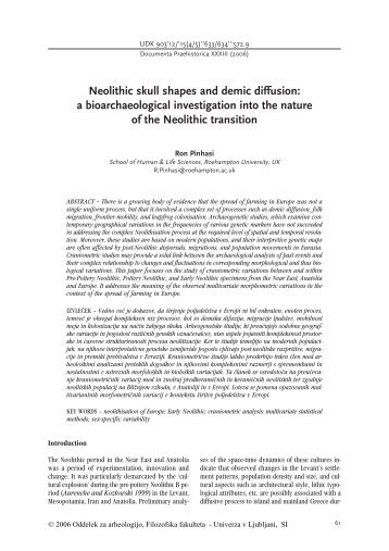 Neolithic skull shapes and demic diffusion> a bioarchaeological ...