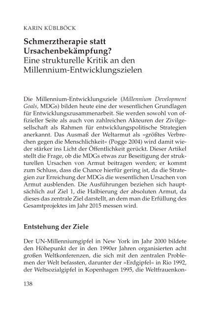 Die Millennium-Entwicklungsziele - sef