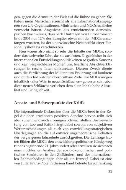 Die Millennium-Entwicklungsziele - sef