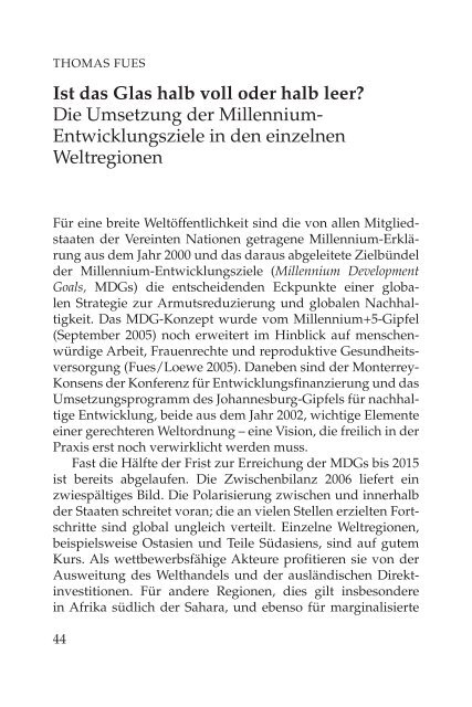 Die Millennium-Entwicklungsziele - sef