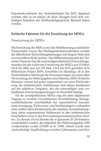 Die Millennium-Entwicklungsziele - sef