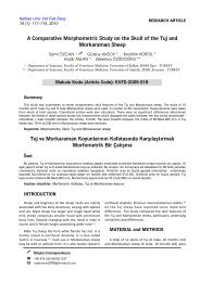 A Comparative Morphometric Study on the Skull - Kafkas Üniv Vet ...