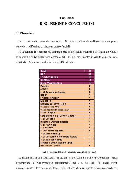 VALUTAZIONE AUDIOLOGICA NELLE SINDROMI CRANIO-FACCIALI