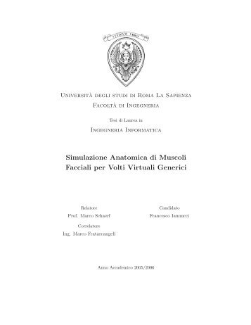 Simulazione Anatomica di Muscoli Facciali per Volti Virtuali Generici