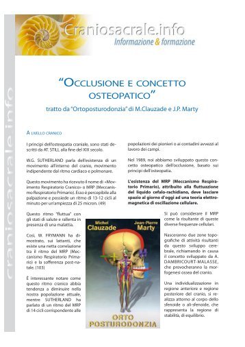 scarica il pdf ortoposturodonzia - Craniosacrale
