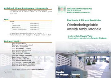 Otorinolaringoiatria Attività Ambulatoriale - Azienda USL di Forlì