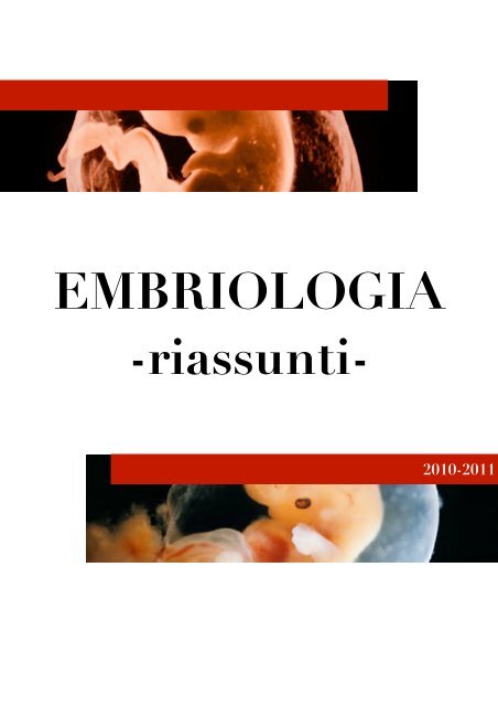 riassunto embriologia - MedWiki