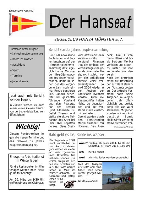 1/2004 - Segelclub-Hansa-Münster eV