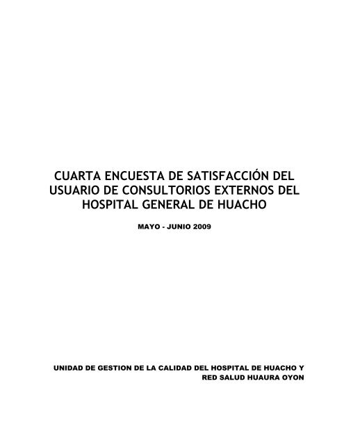 Encuestas de Satisfacción del Usuario - Hospital General de Huacho